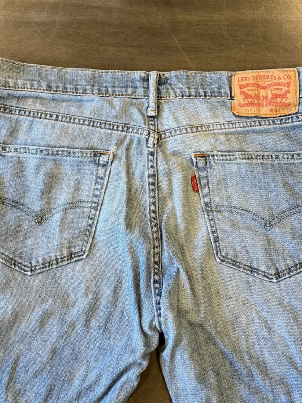 Levi’s 511 Slim Men’s Jeans W33 L30 Light Wash Denim Distressed AS IS